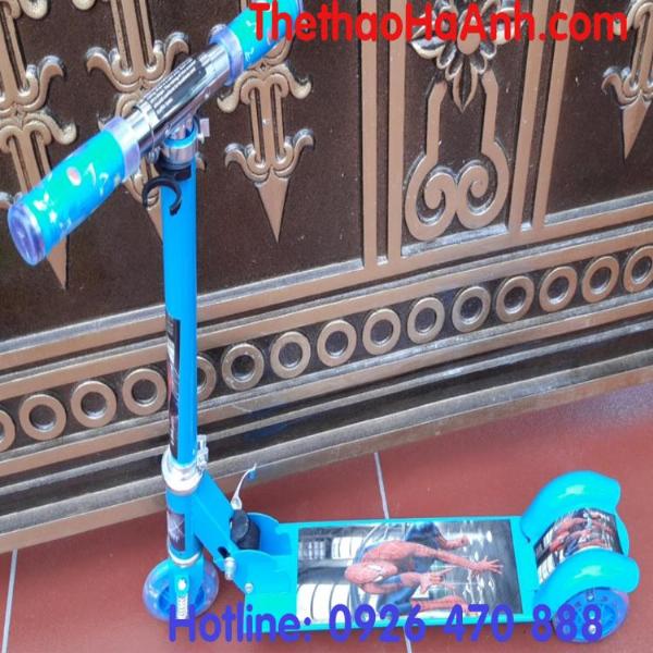 Xe Scooter 756L - Có lò xo Xanh Siêu Nhân