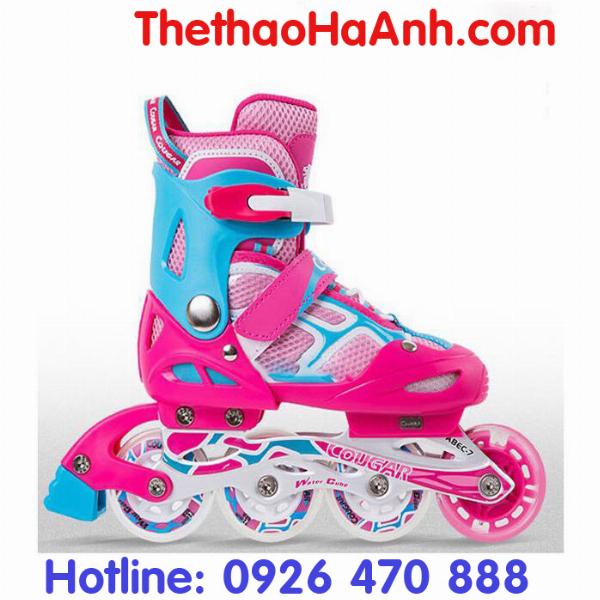 Giày patin Cougar Hồng - Xanh(có đèn)